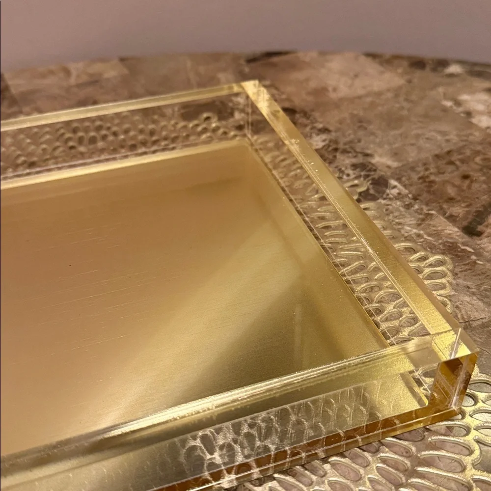 Tizo Lucite Decorative Tray, Gold